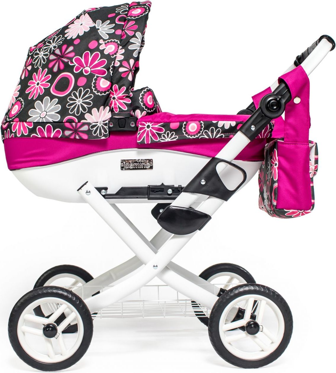 JASMINE Kočárek pro panenky Jasmine Kids 19 růžové květy - obrázek 1