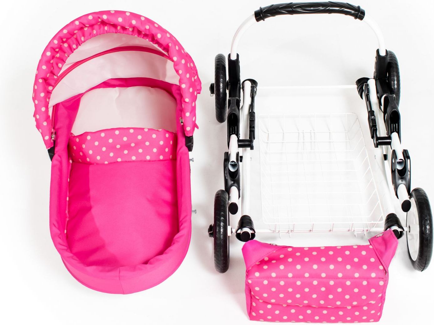 JASMINE Kočárek pro panenky Jasmine Kids 19 růžové květy - obrázek 7