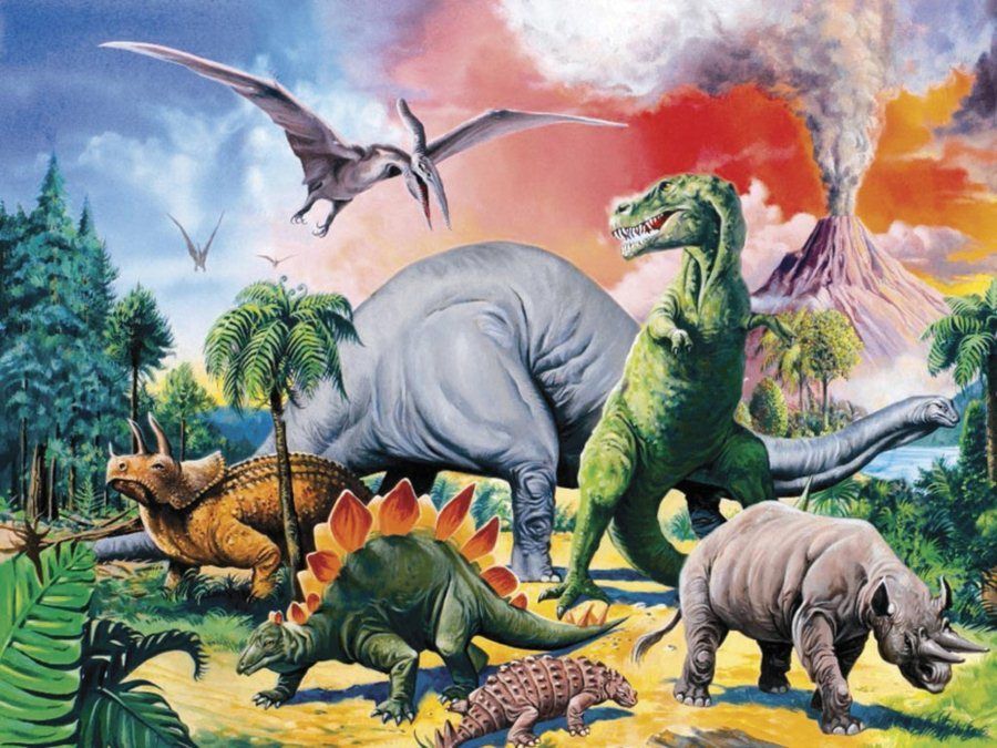 RAVENSBURGER Puzzle Mezi dinosaury XXL 100 dílků - obrázek 1
