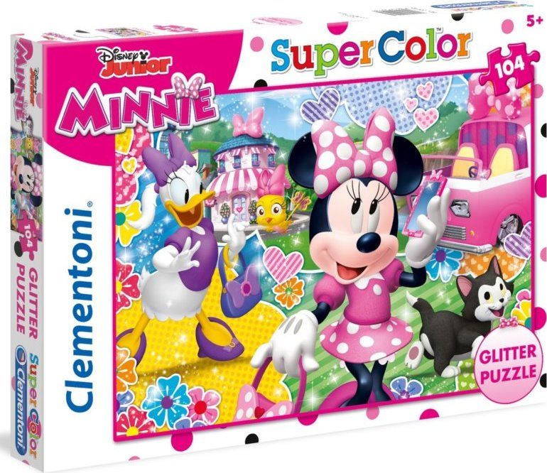 CLEMENTONI Třpytivé puzzle Minnie 104 dílků - obrázek 2