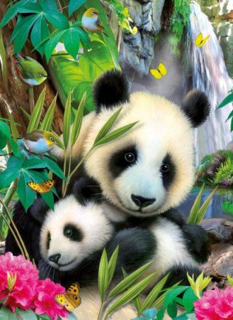 RAVENSBURGER Puzzle Nádherná panda 300 dílků - obrázek 1