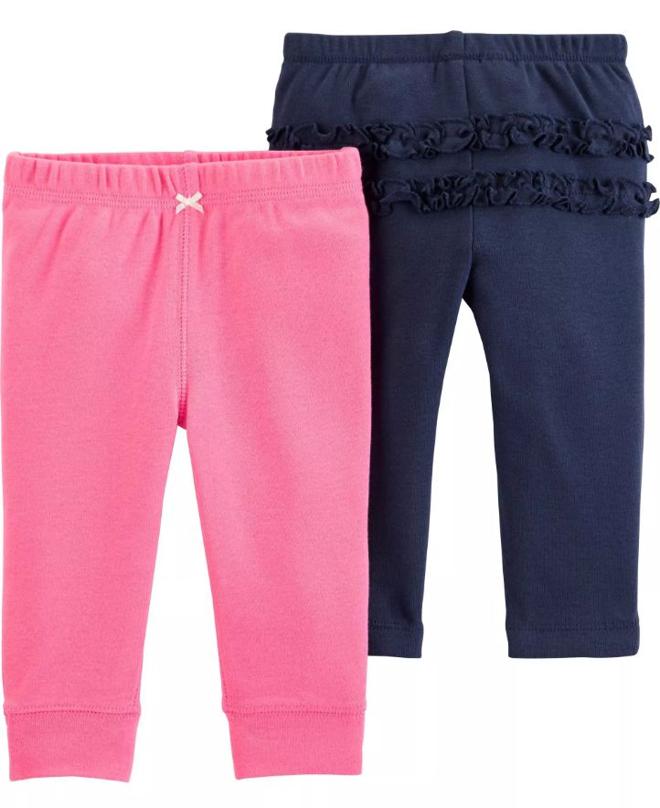 CARTER'S Kalhoty dlouhé 2ks, modrá/růžová - 3m/vel. 62 - obrázek 1
