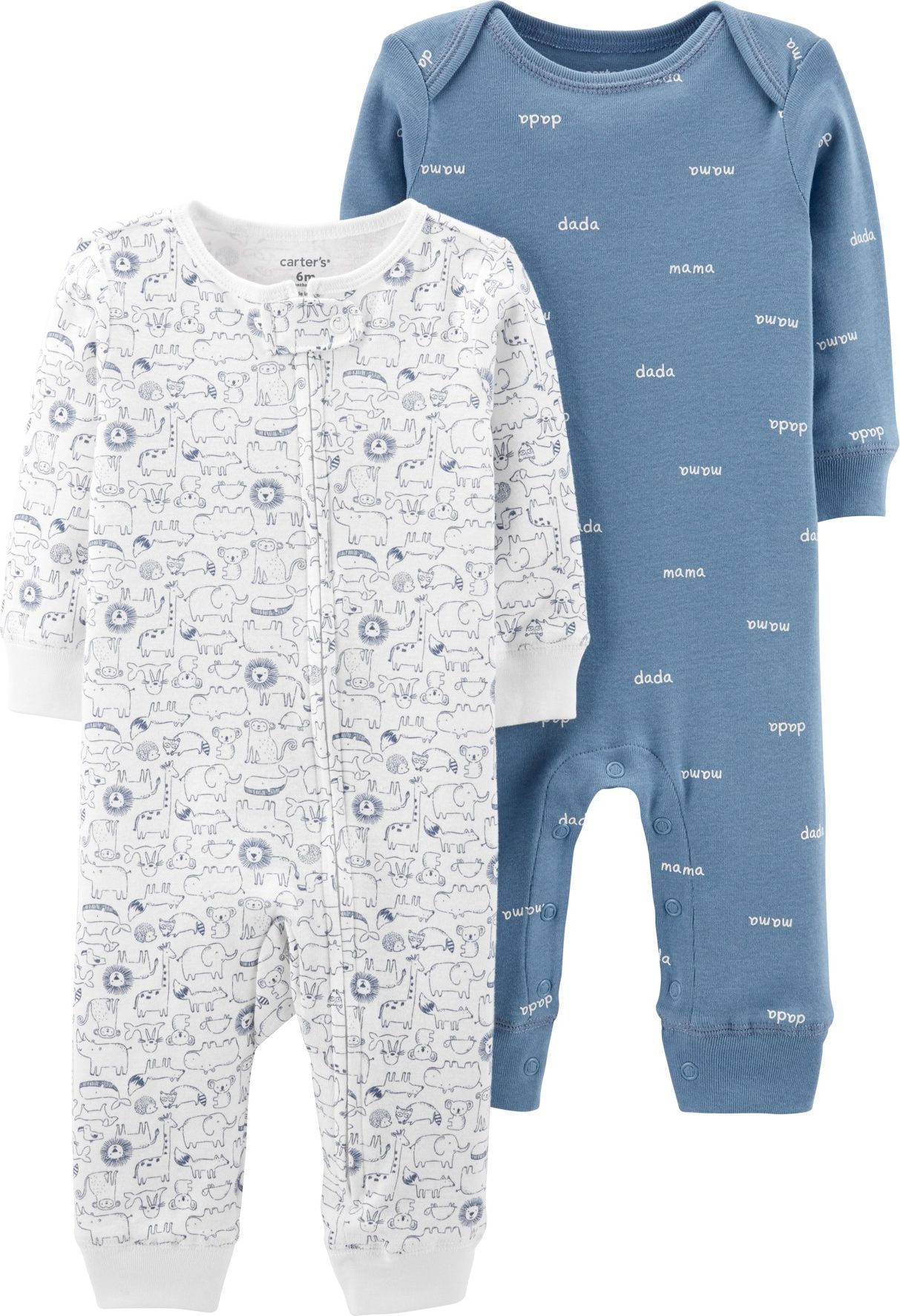 CARTER'S Overal - modro-bílý 2ks, 3m - obrázek 1