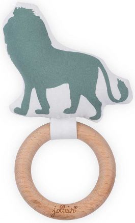 Jollein Hračka na dřevěném kroužku, SAFARI FOREST GREEN - obrázek 1