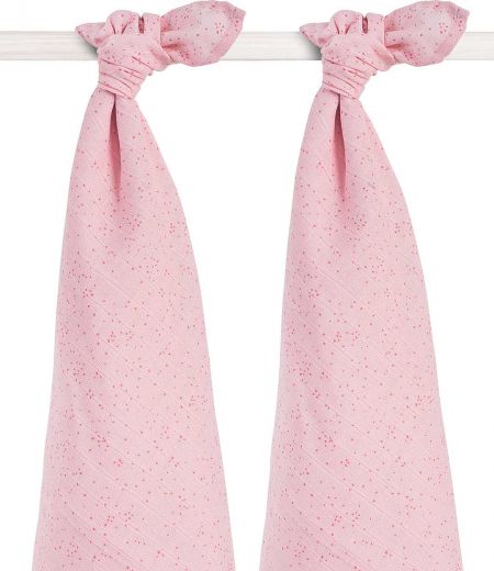 Jollein Osušky balení 2ks - cena za balení, MINI DOTS BLUSH PINK - obrázek 1