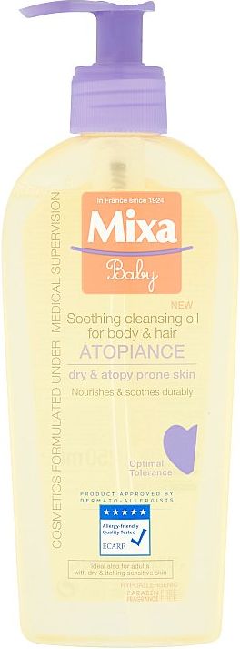Mixa Baby čisticí a zklidňující olej pro pleť se sklonem k atopii 250 ml - obrázek 2