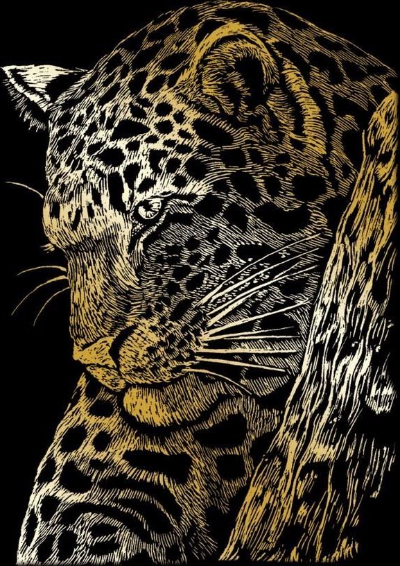 ROYAL & LANGNICKEL Zlatý škrabací obrázek Leopard - obrázek 1