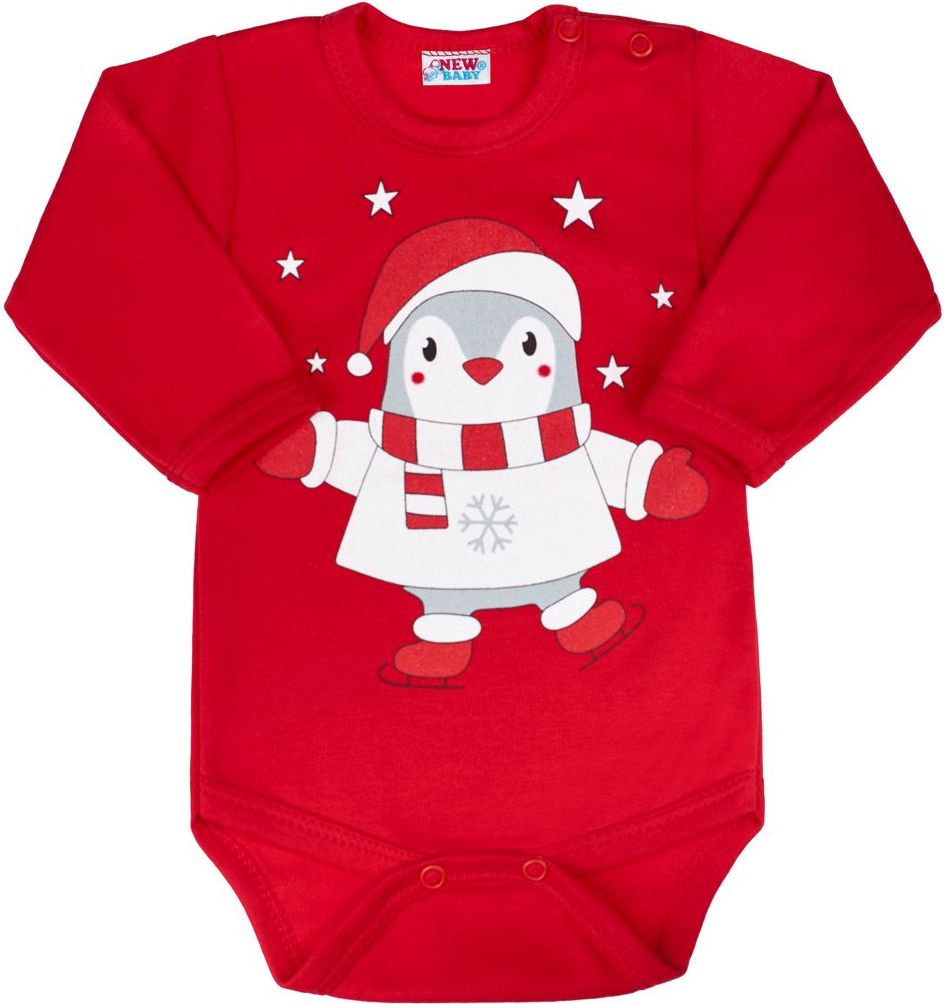 Kojenecké body s dlouhým rukávem New Baby Winter Penguin 68 (4-6m) - obrázek 1