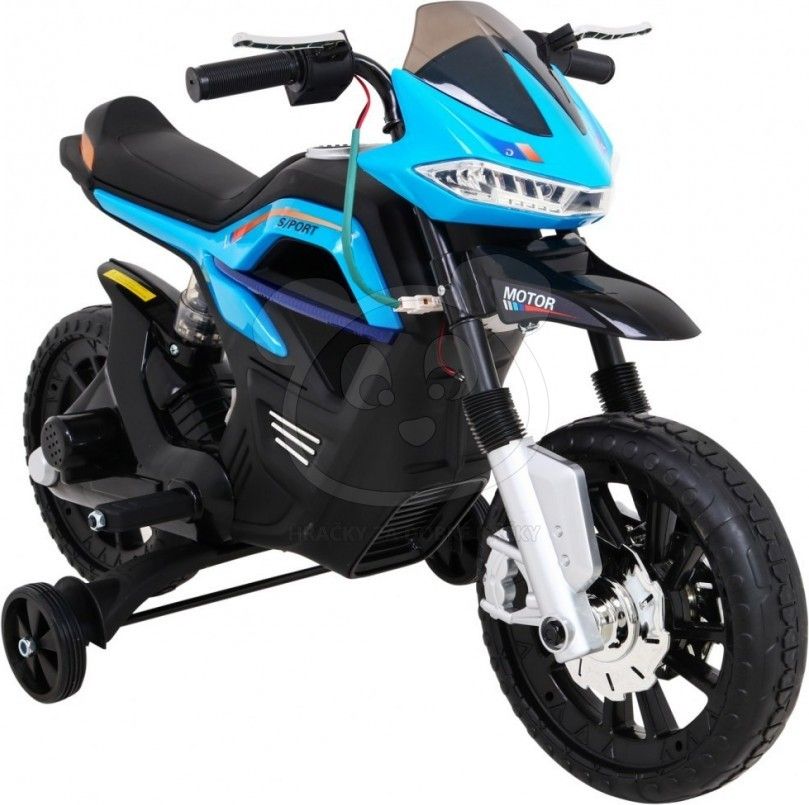 Dětská elektrická motorka Night Rider - modrá - obrázek 2