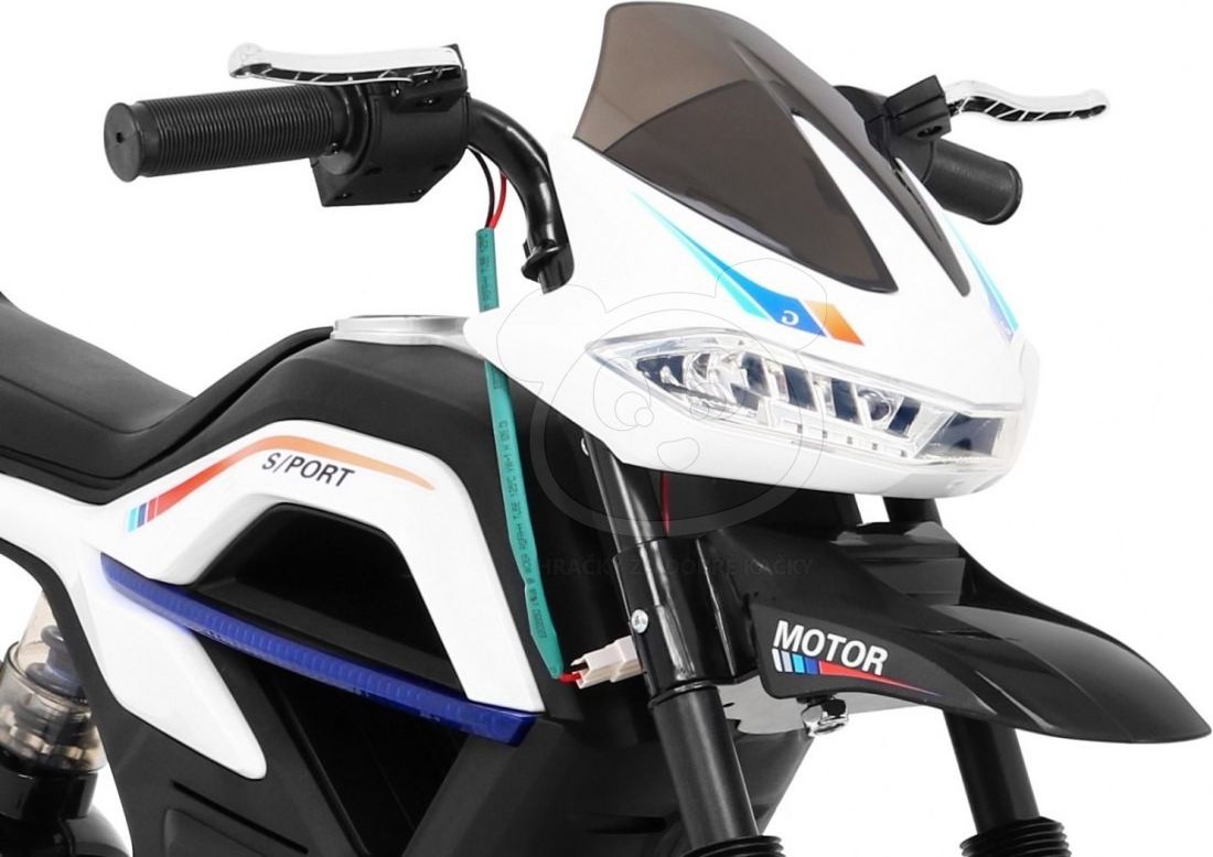 Dětská elektrická motorka Night Rider - modrá - obrázek 17