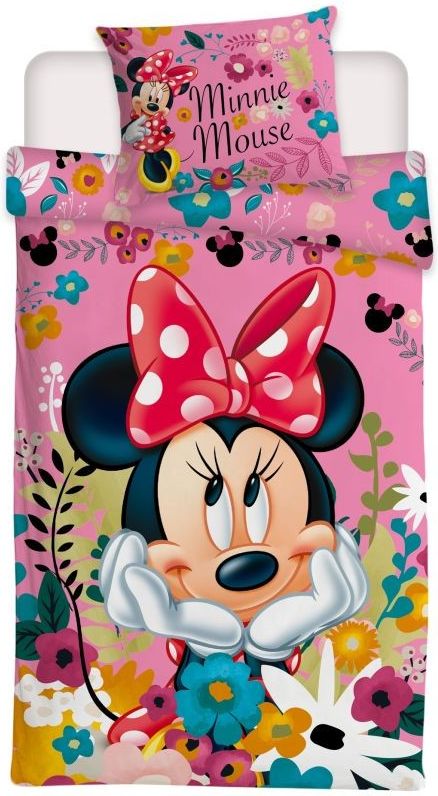 JERRY FABRICS Povlečení Minnie Blossoms Polyester, 140/200, 70/90 cm - obrázek 1