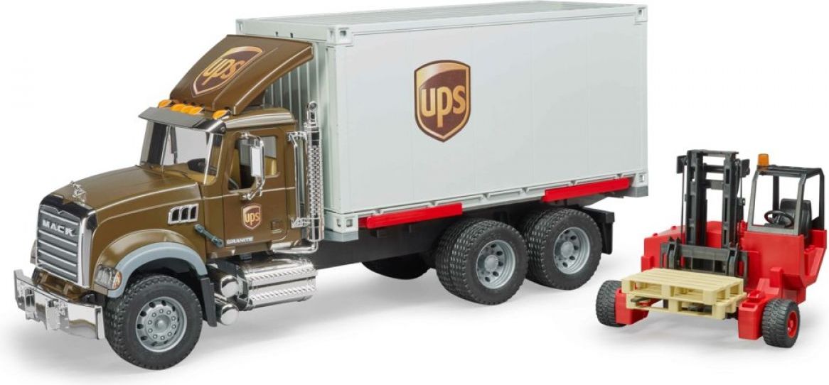Bruder 2828 Mack Granite UPS logistik a vysokozdvihem - obrázek 1