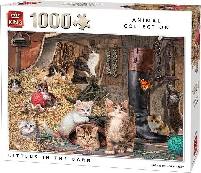 KING Puzzle Koťata ve stodole 1000 dílků - obrázek 1