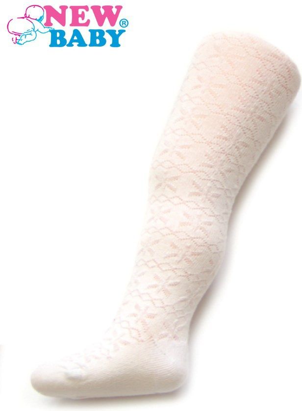 Žakárové punčocháče New Baby bílé 56 (0-3m) - obrázek 1
