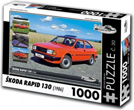 RETRO-AUTA Puzzle č. 30 Škoda Rapid 130 (1986) 1000 dílků - obrázek 1