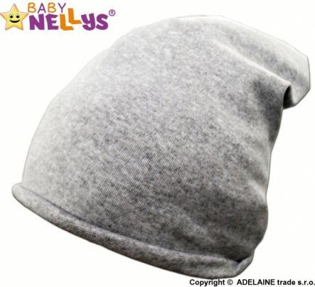 Bavlněná čepička Klasik Baby Nellys ® - šedý melír - obrázek 1