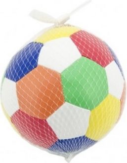 Míč fotbalový barevný měkký průměr 15cm v síťce - obrázek 1