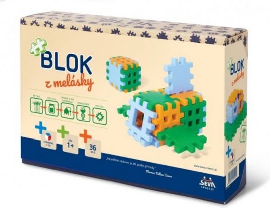 Stavebnice Blok z melásky 36ks v krabici 22x15x6cm 12m+ - obrázek 1