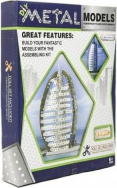 Stavebnice kov Burj Al Arab Dubai 552 dílků v krabici 26x36x6cm