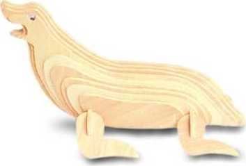 WOODCRAFT CONSTRUCTION KIT Woodcraft Dřevěné 3D puzzle lachtan - obrázek 1