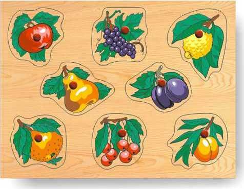 VKLÁDAČKY Dřevěné vkládací puzzle ovoce na stromě - obrázek 1