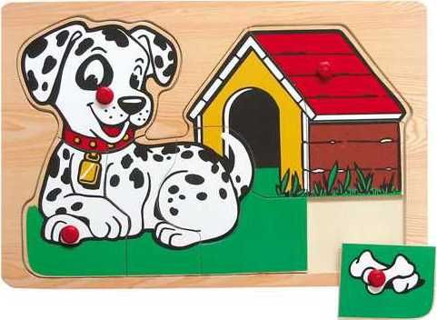 VKLÁDAČKY Dřevěné vkládací puzzle pejsek - obrázek 1