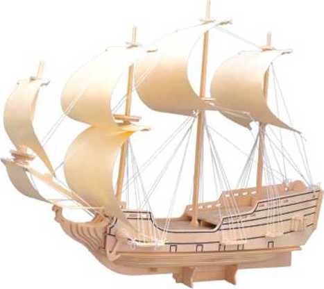 WOODCRAFT CONSTRUCTION KIT Woodcraft Dřevěné 3D puzzle loď plachetnice orel - obrázek 1