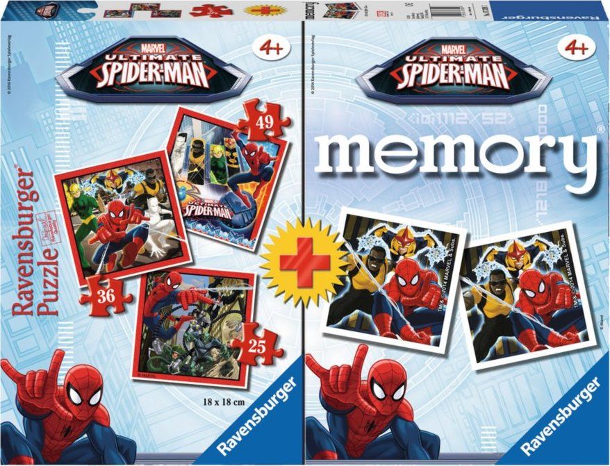 RAVENSBURGER Puzzle Spiderman, 3v1 (25,36,49 dílků) + pexeso - obrázek 1