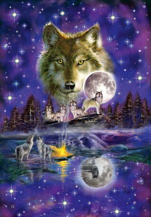 SCHMIDT Puzzle Vlk v měsíčním svitu 1000 dílků - obrázek 1