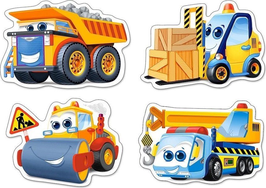 CASTORLAND Baby puzzle Stavební stroje 4v1 (3,4,6,9 dílků) - obrázek 1