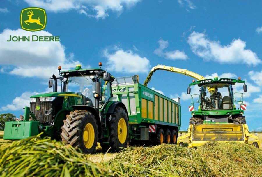 SCHMIDT Puzzle John Deere Traktor s řezačkou 100 dílků + model SIKU - obrázek 2