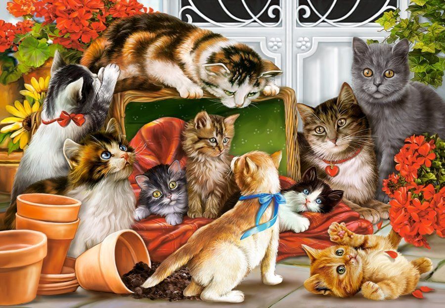 CASTORLAND Puzzle Čas na kočičí radovánky 1500 dílků - obrázek 1