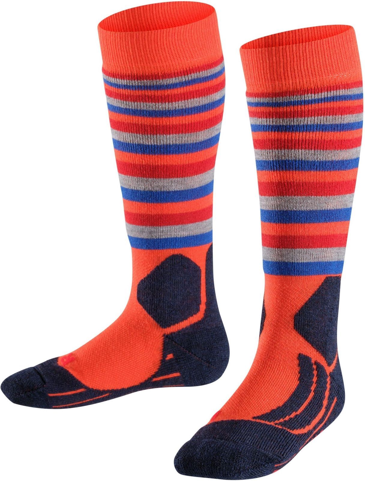 FALKE SK2 Stripe Kids Skiing Socks - samba orange 23-26 - obrázek 1