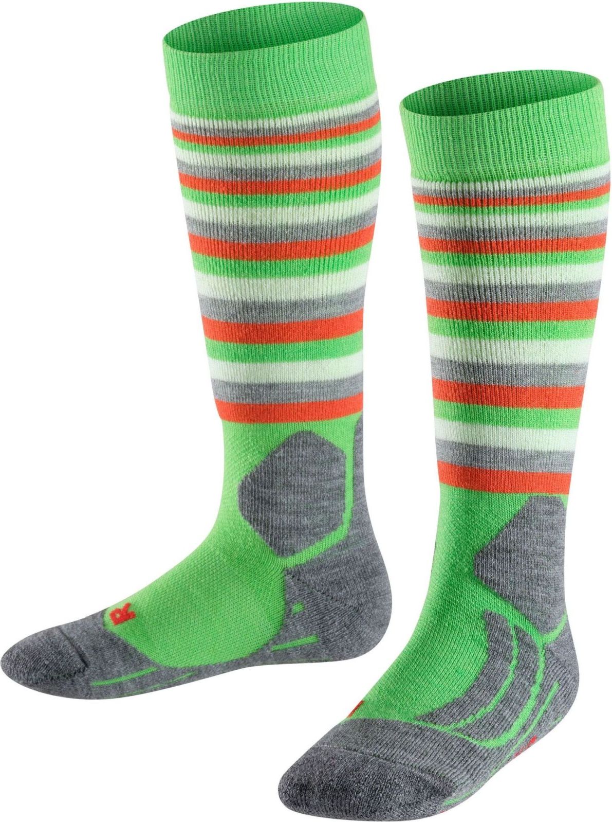 FALKE SK2 Stripe Kids Skiing Socks - vivid green 23-26 - obrázek 1