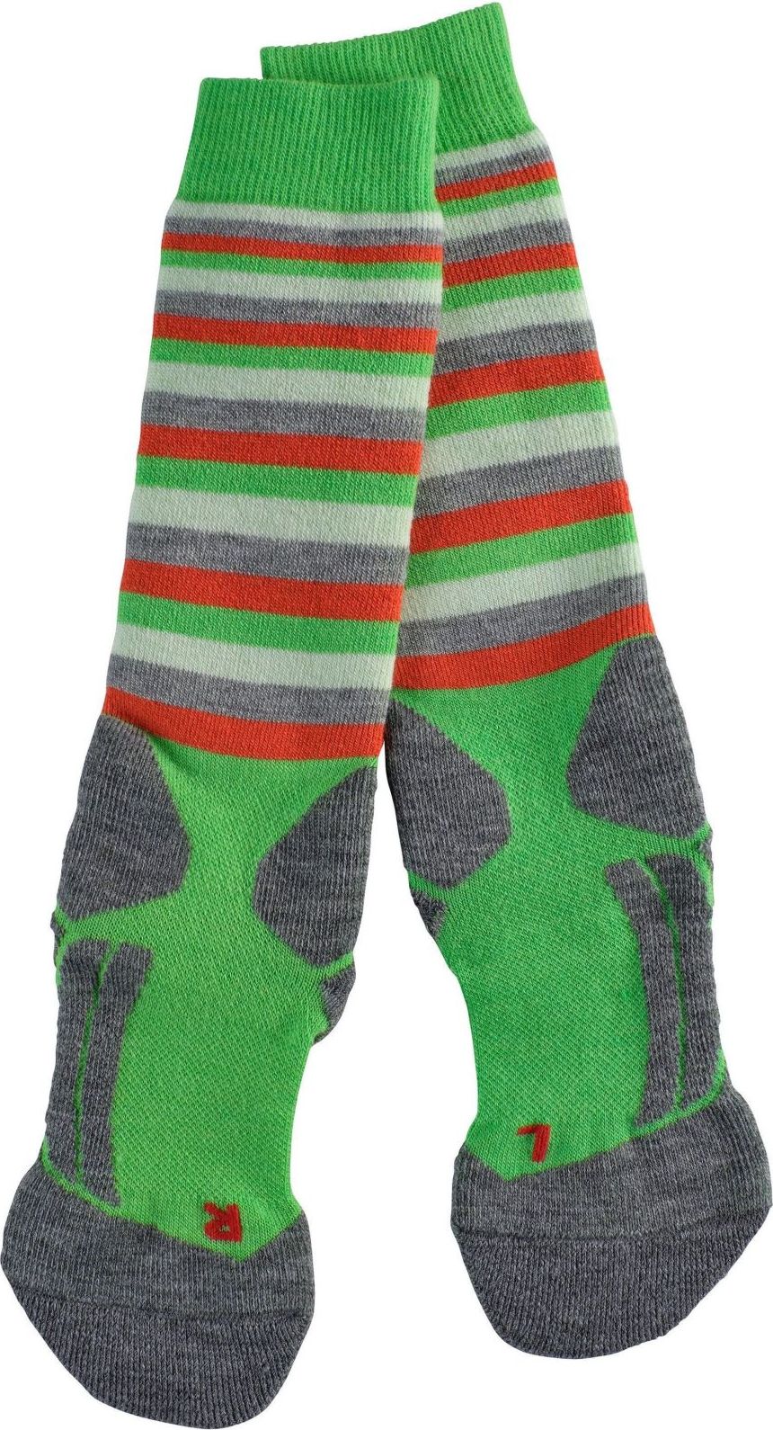 FALKE SK2 Stripe Kids Skiing Socks - vivid green 23-26 - obrázek 2