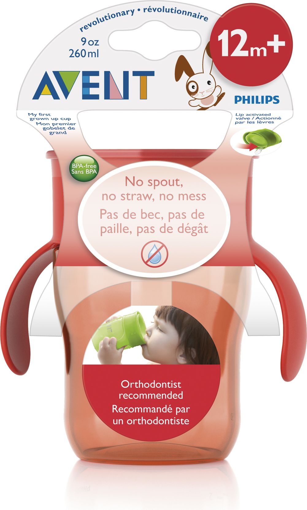 PHILIPS AVENT Hrneček první skutečný červený 260 ml - obrázek 1