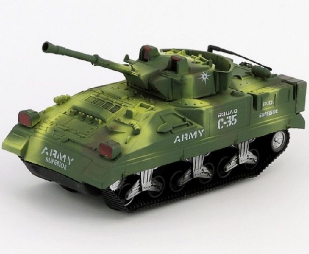Bojový tank na setrvačník - zelená - obrázek 1