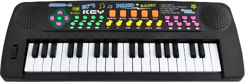 Elektronický klavír s mikrofonem + rádio - obrázek 1