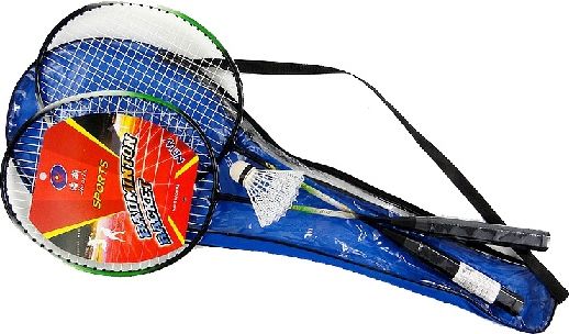 Badmintonové rakety kovové v pouzdře - zelená - obrázek 1