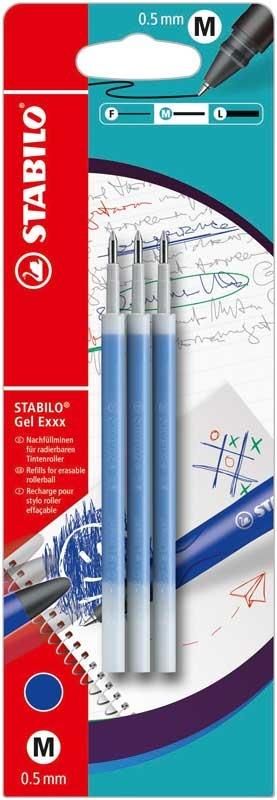 STABILO Gel Exxx refill modrá 3 ks Blister - obrázek 1