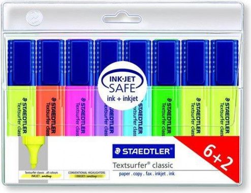 Zvýrazňovače "Textsurfer classic 364", sada, 6+2, 1-5 mm, STAEDTLER, set 8 ks - obrázek 1