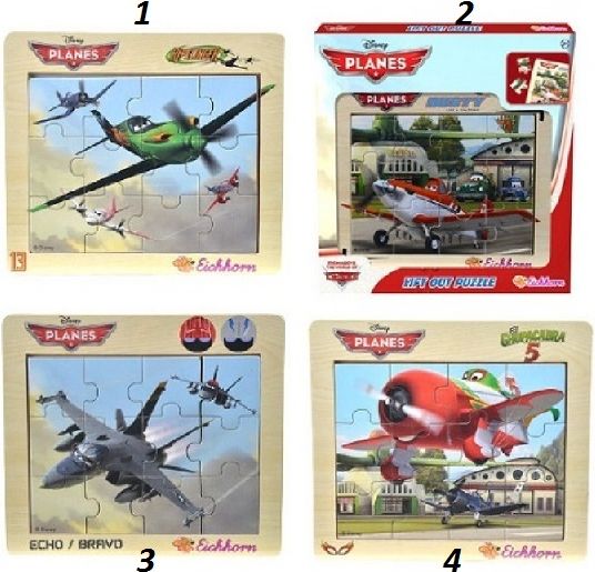 Dřevěné puzzle Planes 12 ks - 2 - obrázek 1