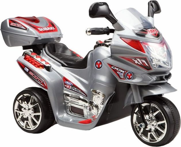 Elektrická sportovní motorka stříbrná - obrázek 1