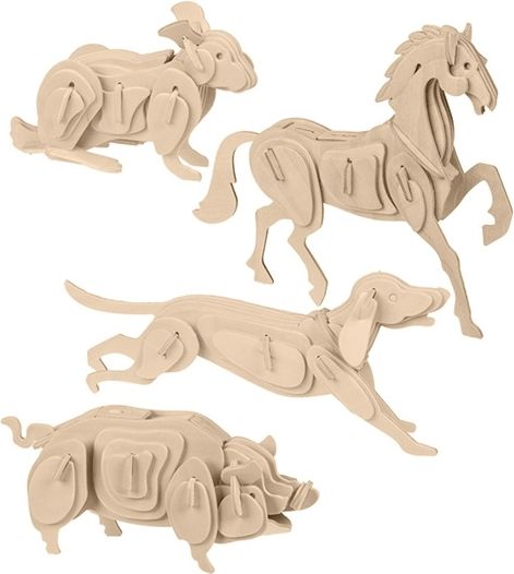 Dřevěné 3D puzzle - domácí zvířata - pejsek - obrázek 1