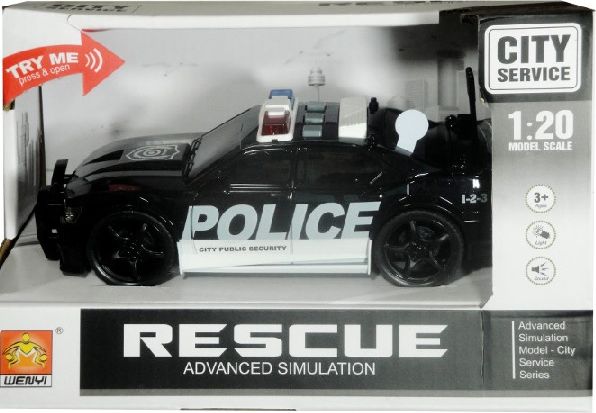 Policejní auto se světlem a zvukem černé - obrázek 1