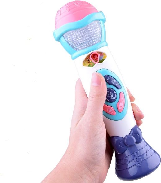 Mikorofón KARAOKE nahrává, hraje, zpívá - modrá - obrázek 1