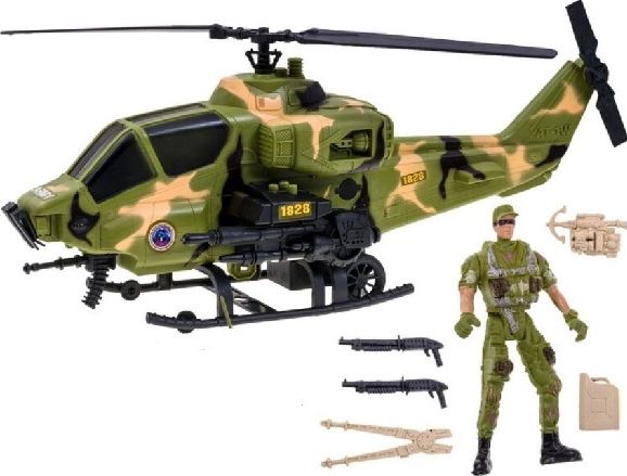 Vojenská helikoptéra s vojákem - obrázek 1