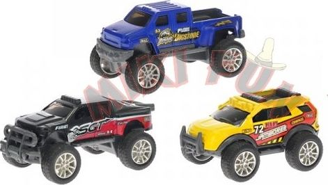Terénní auto kovové 9 cm - žltá - obrázek 1