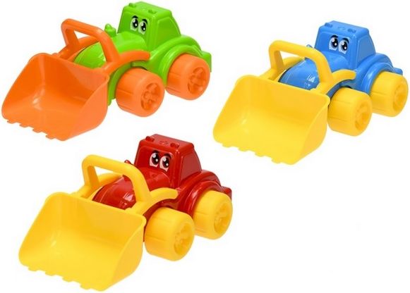 Veselý traktor nakladač 26 cm - červená - obrázek 1