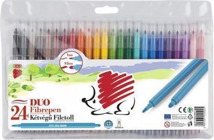 Fixy "300 DUO", 24 barev, 1 mm, ICO, set 24 ks - obrázek 1